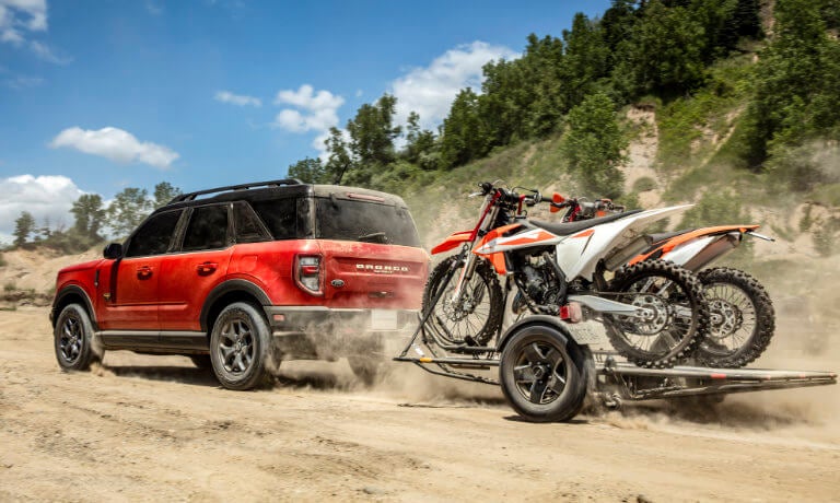 2022 Ford Bronco Sport towing dirtbikes