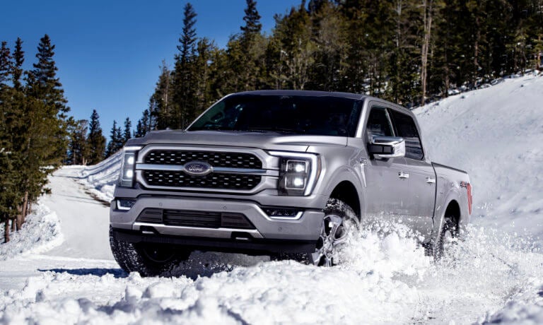 2022 Ford F-150 driving in the snow