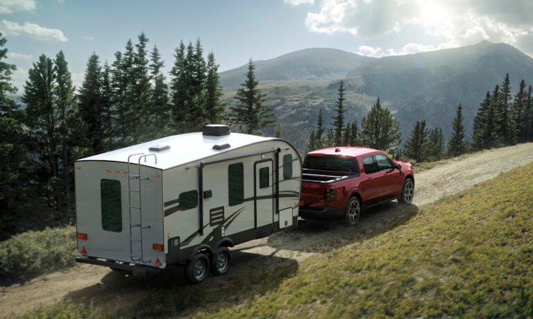2025 Ford Maverick towing a camper
