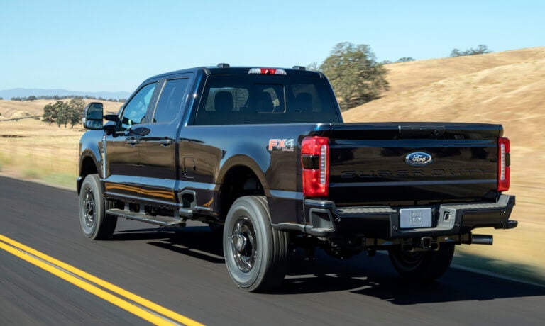 2025 Ford Super Duty driving on a highway