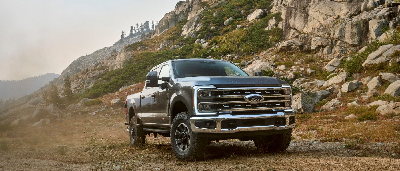 2025 Ford Super Duty parked in the mountains