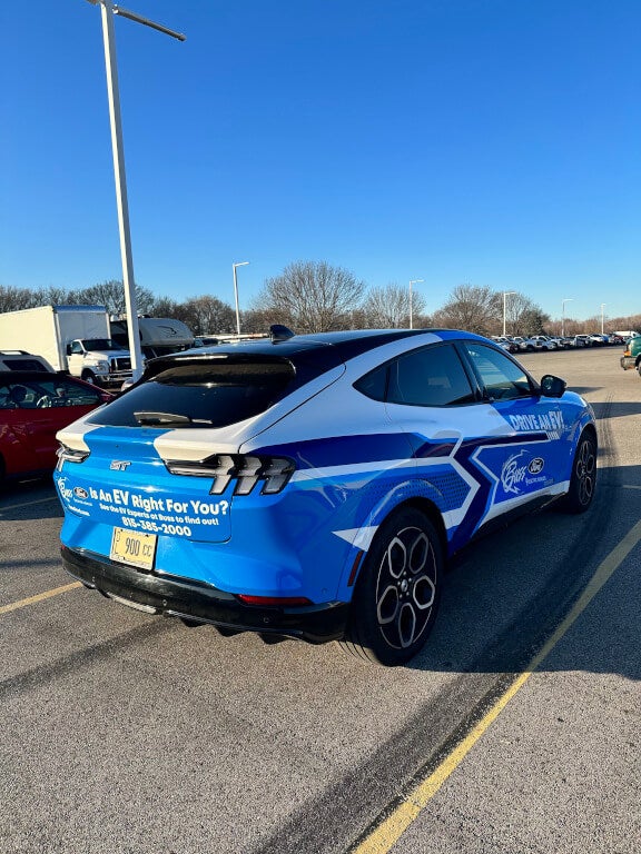 Buss Ford EV Car in a parking lot