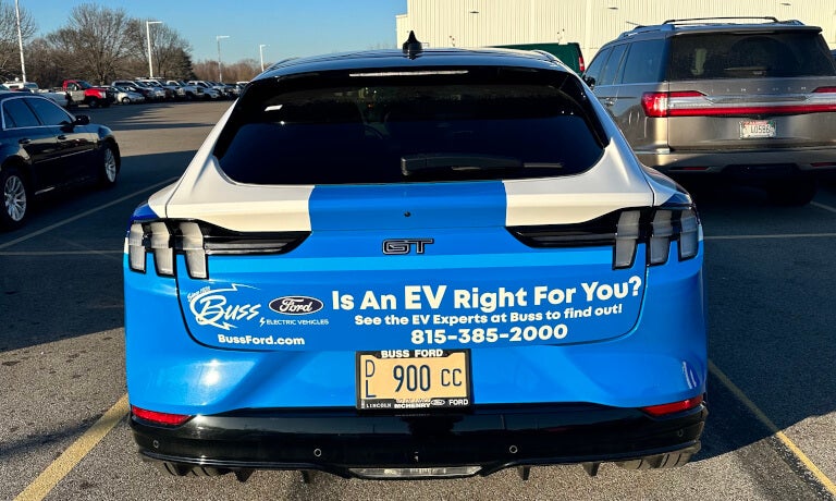 Buss Ford EV Car in a parking lot