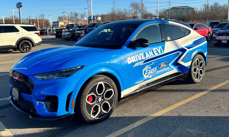 Buss Ford EV Car in a parking lot